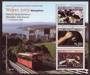 NEW ZEALAND 2003 WELPEX 2003 STAMPSHOW MINIATURE SHEET FINE USED - Picture 1 of 1