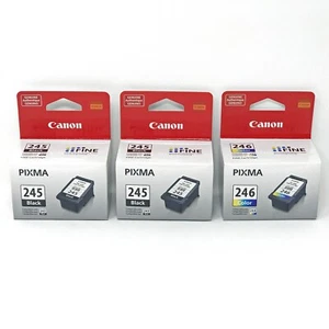 Lot of 3 Canon PG 245 & 246 Black Ink Cartridge for PIXMA TS3129 TS3320 TS3322 - Picture 1 of 12