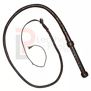 Pure Cowhide Leather Bullwhip 6 Ft Long 12 Plaits Fully Handmade Equestrian Whip - Bild 1 von 6