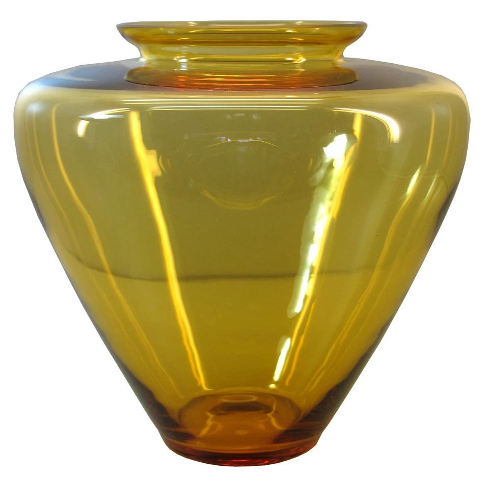 Kristallglas Vase in bernstein Höhe ca. 18,5cm - Ø ca. 19,5 cm - AE 859 - Bild 1 von 1