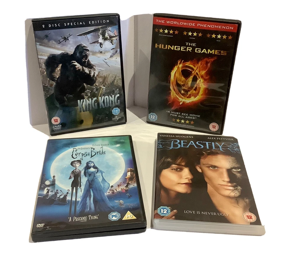 DVD lot bundle of 4: King Kong, Hunger Games, Corpse Bride, Beastly - Image 1 of 1
