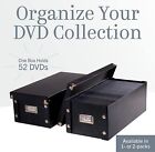 DVD Storage Box Durable Movie Case Disc Holder Organizer Black Pack of 2