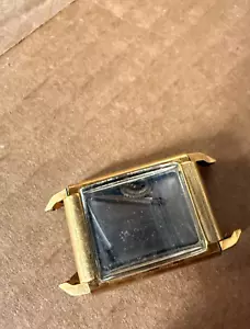 Vintage 1940's 50s Men's Master Watch Case Back Spring Bar Crown Tank Style Gold - Picture 1 of 3