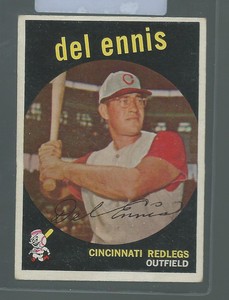 1959 Topps Baseball #255 DEL ENNIS Redlegs 18534