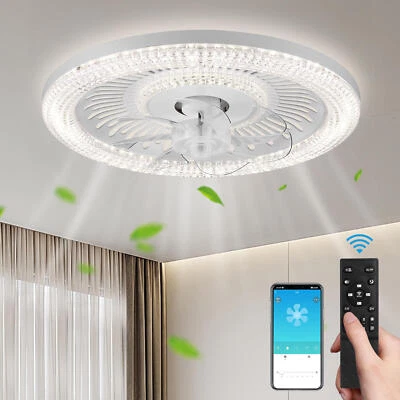 6 Speed Large LED Ceiling Fan with Lighting LED Light Adjustable Wind + Remote - Image 1 of 4