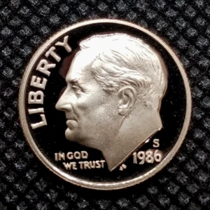 1986-S ** UNC Proof Cameo ** Roosevelt Dime - Picture 1 of 2