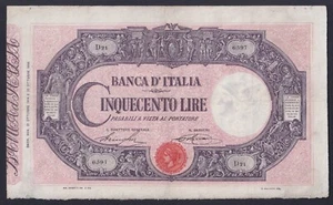 Banconota Italia 500 lire Matrice (Decreto) 31.10.1914 P.-40d MB+/F+ Periziata - Imagen 1 de 5