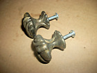 2 Die-Cast  Brass Toned Cabinet Or Drawer Knobs/Pulls With Screws