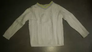 JACADI 4 Years Sweater White Twisted 100% Cotton for Boy Very Good Condition - Picture 1 of 3