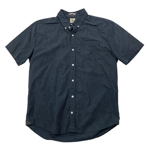 Volcom Shirt Mens Large Navy Blue Classic Fit Checkered Button Down Long Sleeve - Picture 1 of 6
