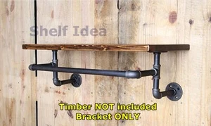 Rustic Industrial Pipe Towel Rack Rail Bar Holder Shelf Shelving Silver BS019/29 - Picture 1 of 9