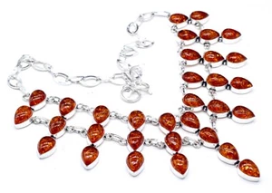925 Sterling Silver Baltic Amber Gemstone Handmade Jewelry Necklace Size-17-18 - Picture 1 of 8