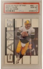 2002 Upper Deck Piece of Game Brett Favre card THE BIG GAME graded PSA 10 
