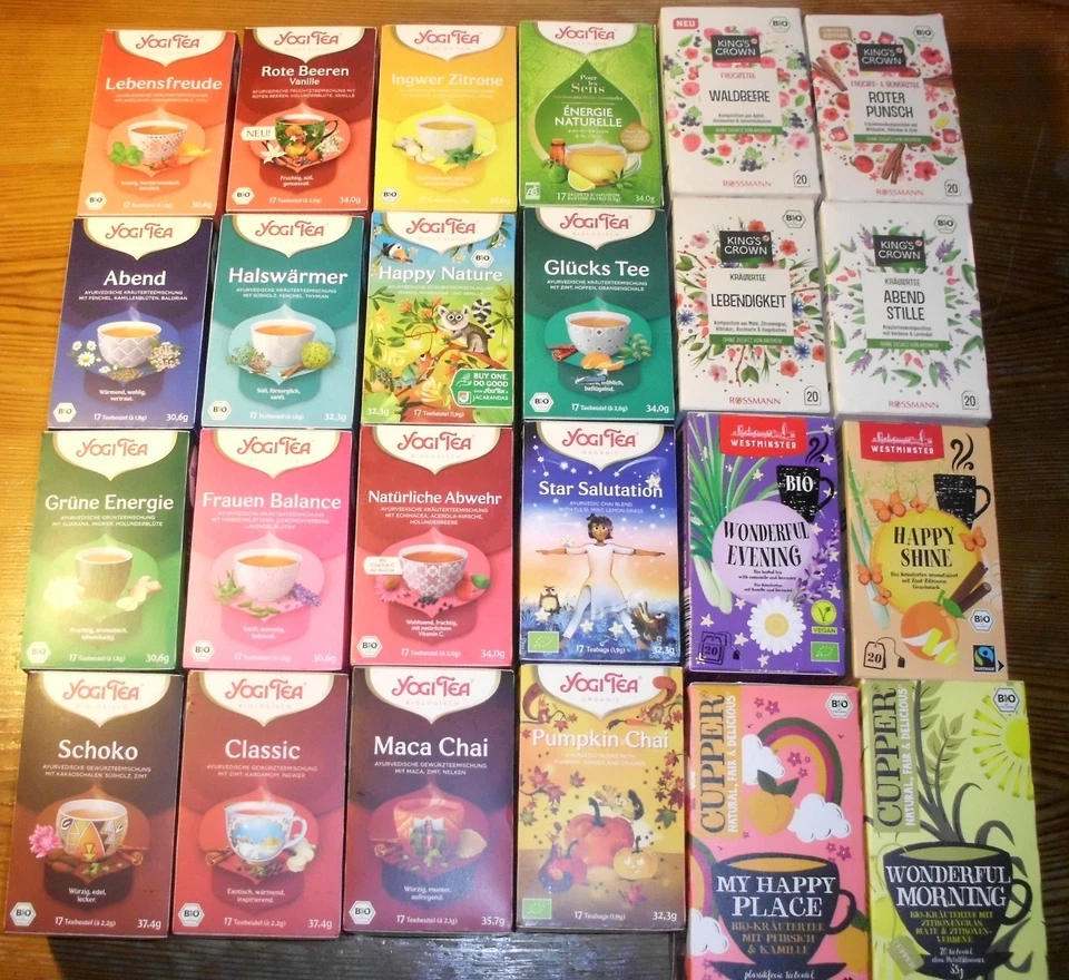 Bio Tee Probierset 24 Sorten Teebeutel Teeprobe Probe Adventskalender Yogi Cuppe - Bild 1 von 4