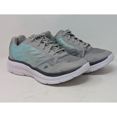 Fila Women's Running Shoes Sneakers Gray Aqua Memory Foam Size 9.5 - Image 1 of 4