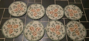 Laura Megroz Woven Pinecone Chair Pad LOT of 8 Wool Hook 2006 Woodland #91594 - Picture 1 of 9