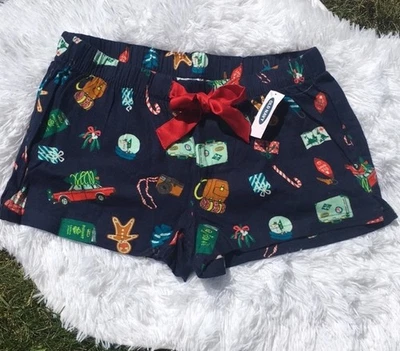 Old Navy Christmas Holiday Sleep Pajama Shorts  Size Small  NEW - Image 1 of 4
