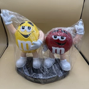 M&Ms Candy Dispenser MM Means 2000 Plastic Collectible Yellow Red Character Vtg - Picture 1 of 3