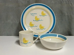 Royal Cumberland Royal Copenhagen Hand Painted Children’s 3 Piece Set Ducks - Picture 1 of 5