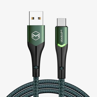 Unbreakable Braided LED Fast Charging Cable USB C Mcdodo For Type C/iPhone Nylon - Image 1 of 4