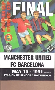 FC Barcelona v Manchester United 1991 Cup Winners Cup PROGRAMME - POSTFREE to UK - Picture 1 of 1