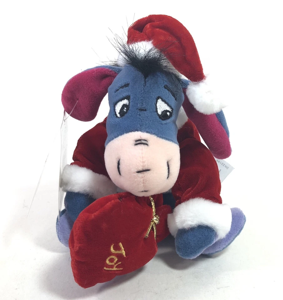 Santa Eeyore Mini Bean Bag Plush 8 Inch Disney Winnie The Pooh