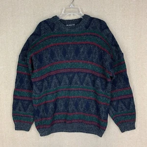Suéter St Michael Mezcla Lana Grande/42 Gris Rayas Cuello Redondo Tejido Cosby - Imagen 1 de 9