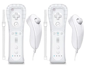 New Set of 2 Controller for Wii Remote & Nunchuck Wireless Compatible w Wii/WiiU - Picture 1 of 7