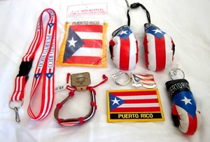 Puerto Rico Mini Flag,lanyard,Mirror Boxing Gloves,Keychains,&Bracelet-New!vers2 - Picture 1 of 1