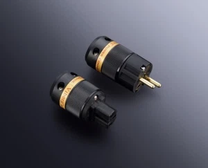 Viborg VE501G + VF-501G Schuko plug + IEC plug pure copper gold-plated - Picture 1 of 6