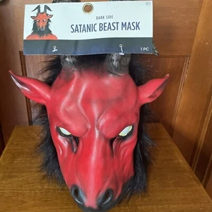 Máscara de látex satánica bestia diablo terror Halloween nueva con etiquetas tamaño adulto - Imagen 1 de 17