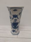 Vintage Seymour Mann China Blue Porcelain Chinoiserie Wall Pocket Vase 7" Euc