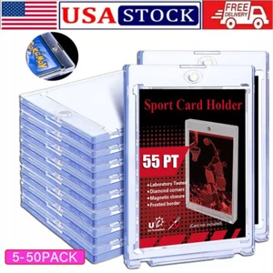 5/10/20/30/50 Pack Magnetic Trading Card Holders 55PT One-Touch UV Protection US - Picture 1 of 17