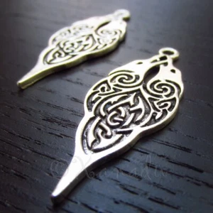 Dijes de aves celtas 47 mm antiguos colgantes chapados en plata C3769 - 2, 5 o 10 piezas - Imagen 1 de 3