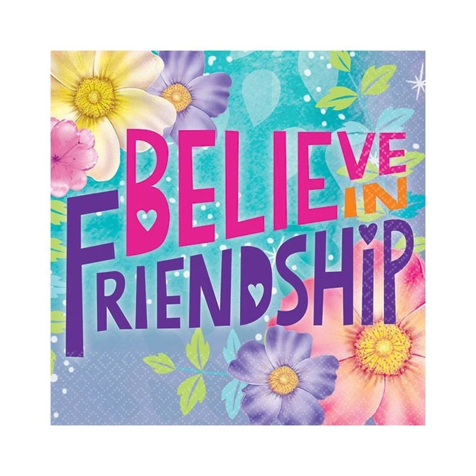 16 Disney Tinkerbell Fairies Birthday Party 5" Beverage Napkins Believe Flowers - Image 1 of 1