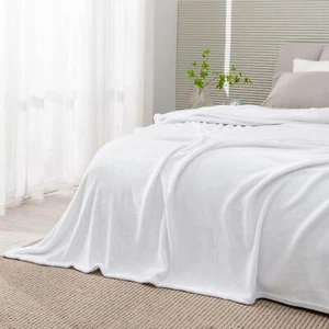 BEDELITE Fleece Blankets Queen Size White Throw Blankets For Bed, Luxury Plush - Picture 1 of 10