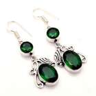 Green Quartz Gemstone Handmade Drop Dangle Earrings Jewelry 2" Ae-4892