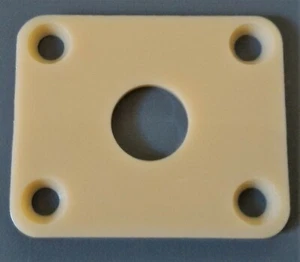 Electric Guitar Jack Socket Plate, Rectangle, Plastic, Creme, - FREE POSTAGE - Picture 1 of 3