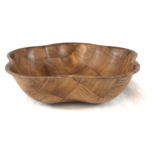 Mid Century Vintage Weavewood Rounded Polygon Serving Bowl - Picture 1 of 9