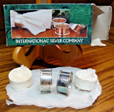 International Silver Company Vintage 4pc Silver-Plated Elegant Napkin Rings  217