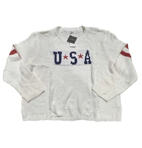 Women's Plus Size USA Stars Graphic Knit Sweater - Grayson Threads White 2X - Picture 1 of 2