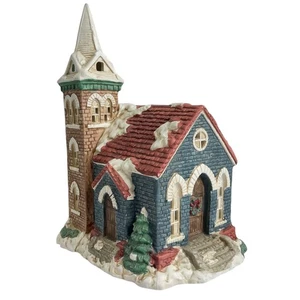 Iglesia Mervyn's Village Square Vintage 1992 iluminada vacaciones de Navidad con cable - Imagen 1 de 9