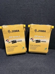 TWO PACK Genuine Zebra 800033-340WM YMCKO ZXP Series 3 Color Ribbon - Afbeelding 1 van 7