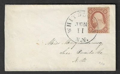 Whitestown, N.Y. postmark ties 3c Washington to 1850's cover #26 - Image 1 of 3
