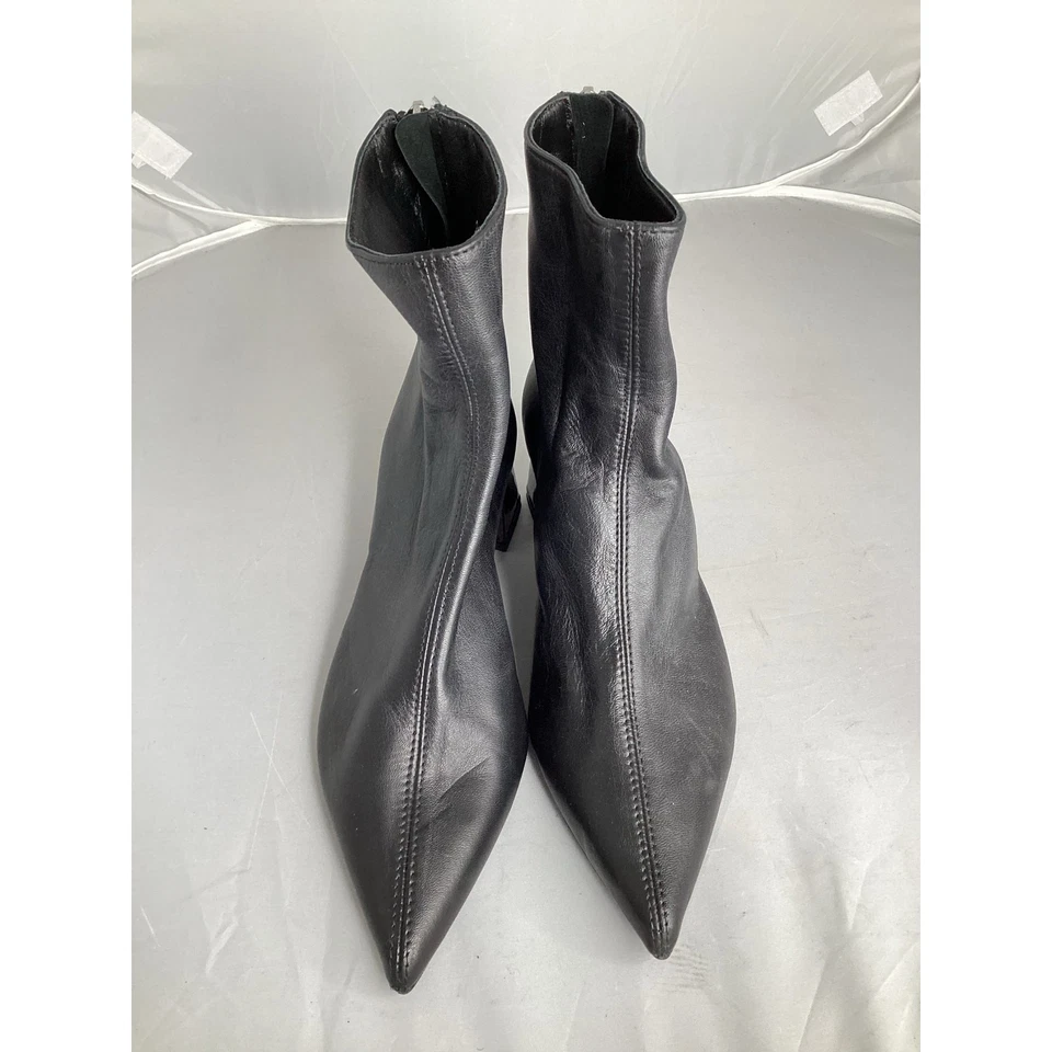 Botas AGL para mujer de cuero negro punta en punta tacón bloque - Usadas - Talla 36 Foto 1 de 4