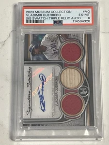 2023 Topps Museum Collection - Vladimir Guerrero Jersey/Bat Relic Auto #/100 PSA - Bild 1 von 3