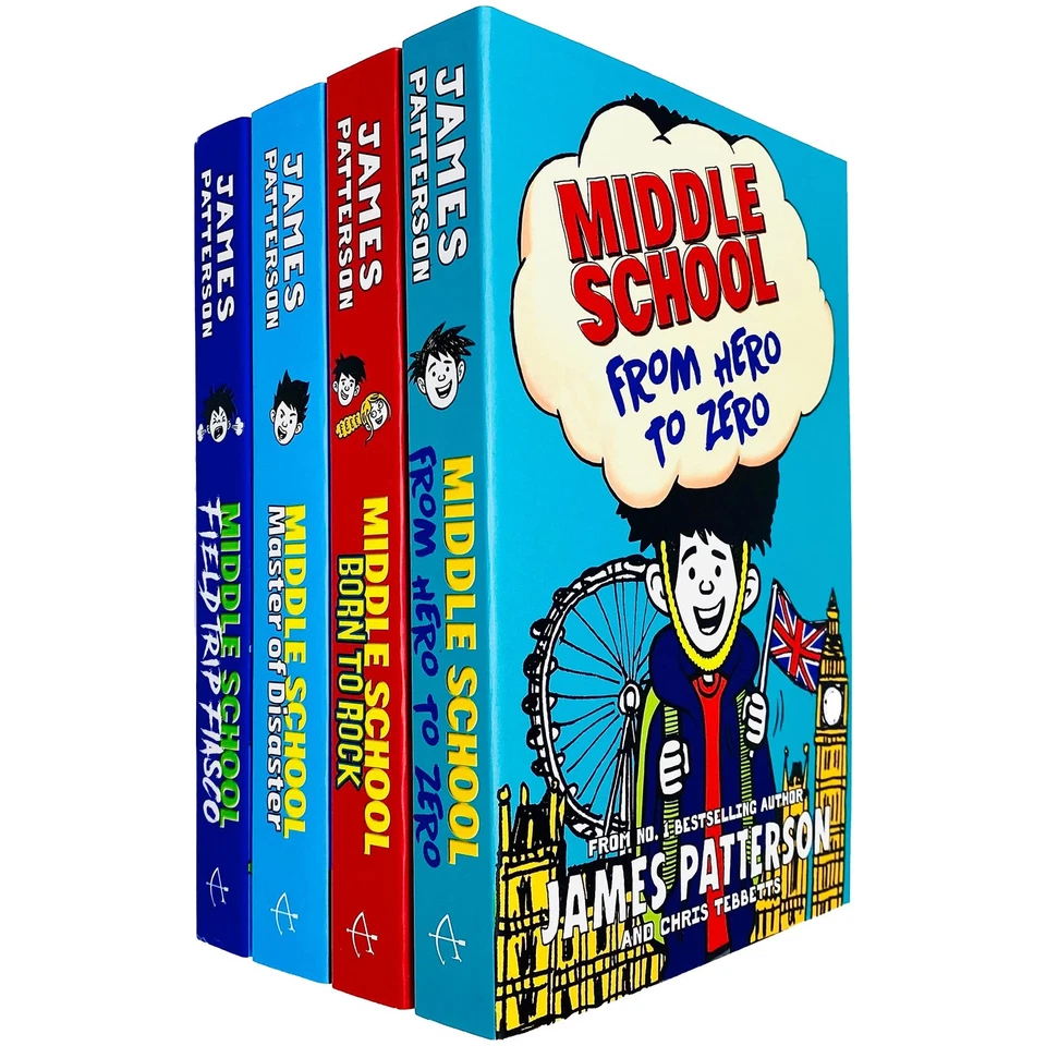 Middle School Series Books 10 - 13 Collection Set by James Patterson (From H... - Image 1 of 1