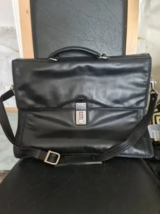 PICARD MESSENGER SATCHEL BLACK LEATHER BRIEFCASE - Picture 1 of 17