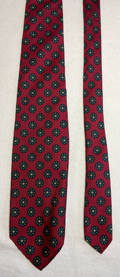 Corbata corbata vintage para hombre FLORES ROJAS VERDES DORADAS 100 % seda usada en excelente estado Foto 1 de 1
