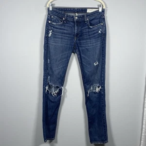 Rag & Bone The Dre Low Rise Slim Boyfriend Harper Jeans Distressed Women's Sz 27 - Picture 1 of 9